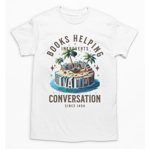 Books Helping Introvert Avoid Conversation Unisex T-Shirt - Raresse