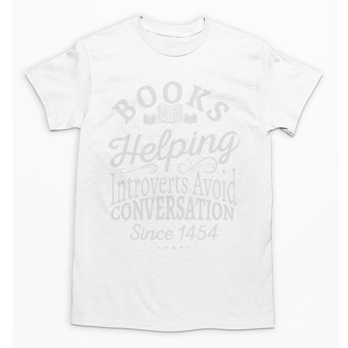 Books Helping Introverts Avoid Conversation Apparel Premium Tri-Blend Unisex T-Shirt - Raresse