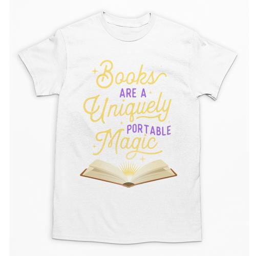 Books Are A Uniquely Portable Magic Reading Bookworm Unisex T-Shirt - Bookorys