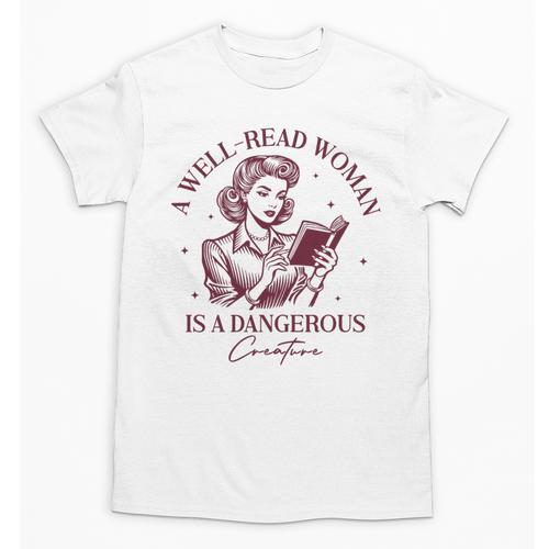 Books A Well-Read Woman Is A Dangerous Creature Women Premium Tri-Blend Unisex T-Shirt - Bookorys