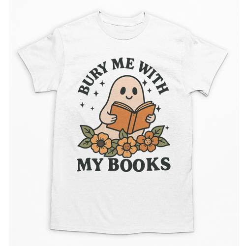Bury Me With My Books Ghost Tee Unisex T-Shirt - Bookorys DE