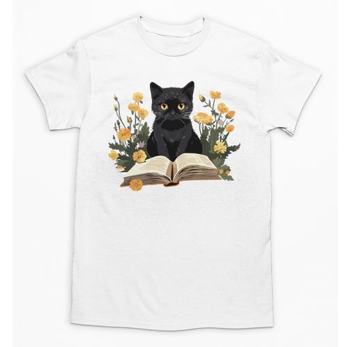 Cat Shirts For Women Book Lover Shirt Cute Cat And Book Premium Tri-Blend Unisex T-Shirt - Bookorys AU