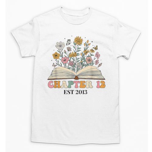 Chapter 12 Years Old 12th Birthday Wildflower Book Lover Unisex T-Shirt - Bookorys