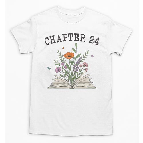 Chapter 24 Book Lovers & Readers 24th Birthday Wildflowers Unisex T-Shirt - Bookorys CA