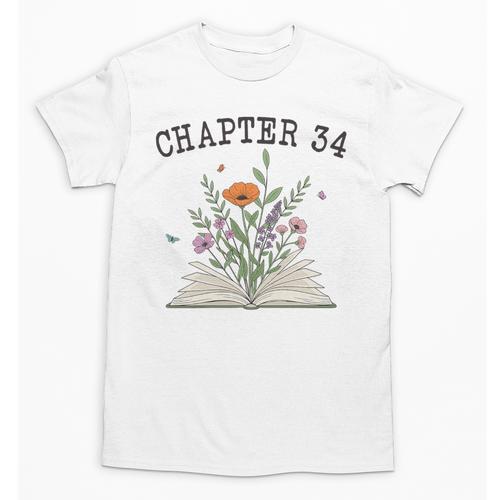 Chapter 34 Book Lovers & Readers 34th Birthday Wildflowers Premium Tri-Blend Unisex T-Shirt - Bookorys DE