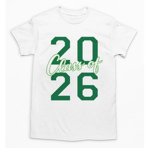 Class Of 2026 Graduation Varsity Green And On The Back Unisex T-Shirt - Best Gift Smart