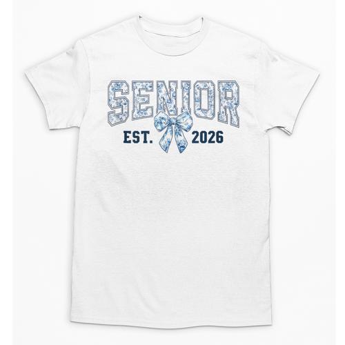 Class Of 2026 Senior 26 Coquette Bow Toile Preppy Graduation Unisex T-Shirt - Best Gift Smart