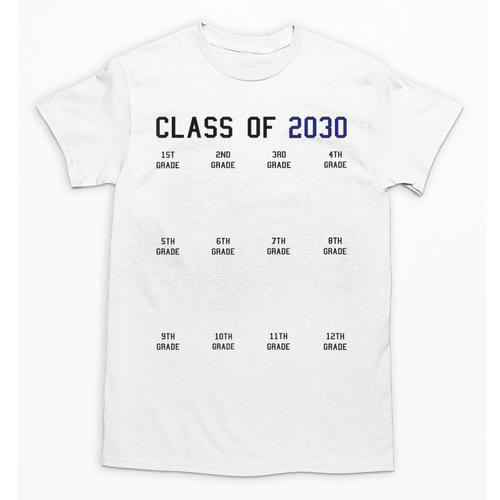 Class Of 2030 Graduation T-Shirt With Space For Handprints Unisex T-Shirt - Best Gift Smart