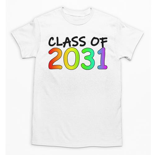 Class Of 2031 Pre-K -12th Grade Hand Prints Space Graduation Unisex T-Shirt - Best Gift Smart