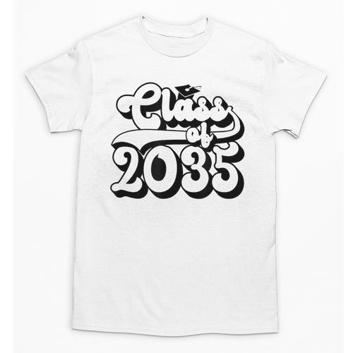 Class Of 2035 Senior Retro 2035 Grad Graduate Graduation Unisex T-Shirt - Best Gift Smart