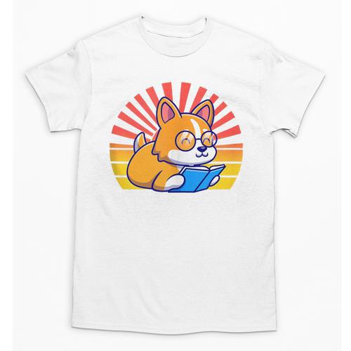 Corgi Dog Reading Book Book Lover Dog Lover Unisex T-Shirt - Bookorys AU