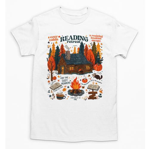 Cozy Reading Cabin Retreat Fall Bookish Autumn Cozy Reader Unisex T-Shirt - Bookorys DE
