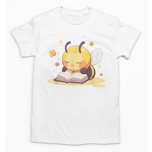 Cute Bee Reading Book Teacher Student Reader Graphic For Men Women Kids Unisex T-Shirt - Bookorys AU