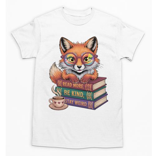 Cute Nerdy Fox Read Books Be Kind Stay Weird Book Club Premium Tri-Blend Unisex T-Shirt - Bookorys