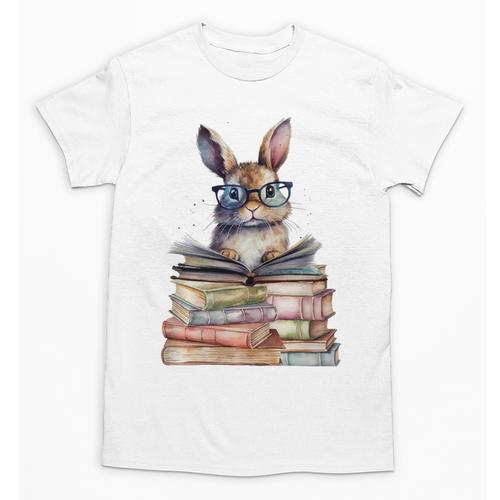 Cute Reading Bunny With Glasses Books Bookworm Reader Book Premium Tri-Blend Unisex T-Shirt - Bookorys DE