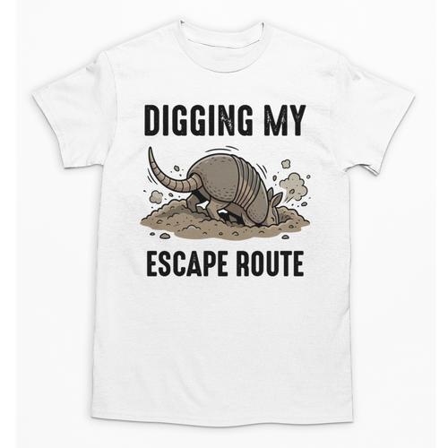 Digging My Escape Route Armadillo Introvert Humor Unisex T-Shirt - Raresse