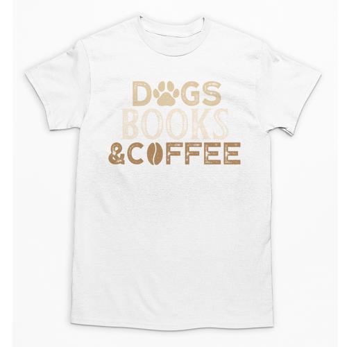Dogs Books & Coffee Unisex T-Shirt - Bookorys UK