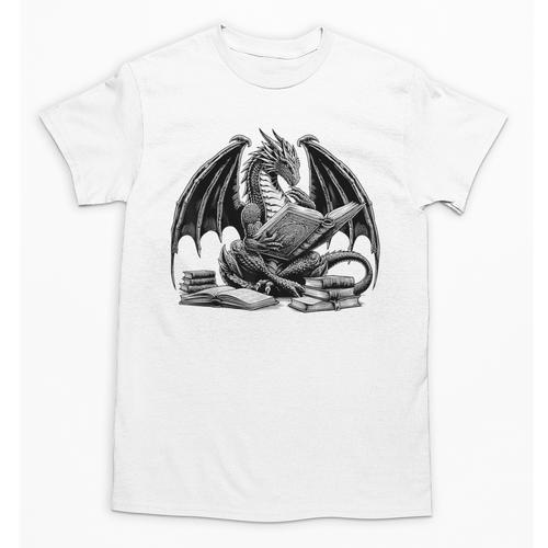 Dragon Reading Book Bookworm Books Dragon Learning Unisex T-Shirt - Bookorys DE