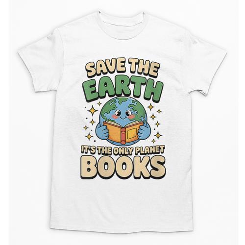 Earth Day Save Earth It´s Only Planet With Books Reader Unisex T-Shirt - Bookorys