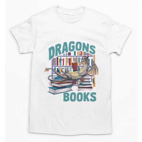Easily Distracted By Dragons And Books Bookworm Unisex T-Shirt - Bookorys