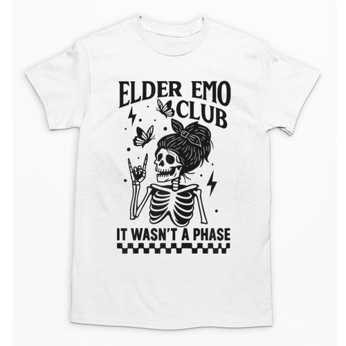 Elder Emo Club Skeleton Nostalgia It Wasn't a Phase Mom Unisex T-Shirt - Figerry