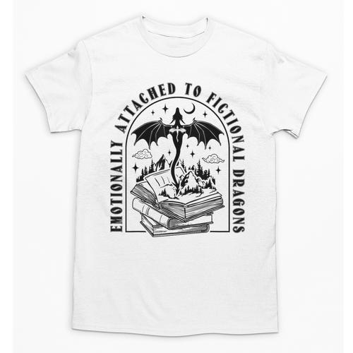 Emotionally Attached To Fictional Dragons Books Lover Unisex T-Shirt - Bookorys