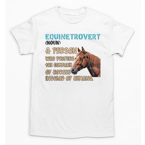 Equinetrovert Definition Equine Horse Riding Introvert Unisex T-Shirt - Raresse