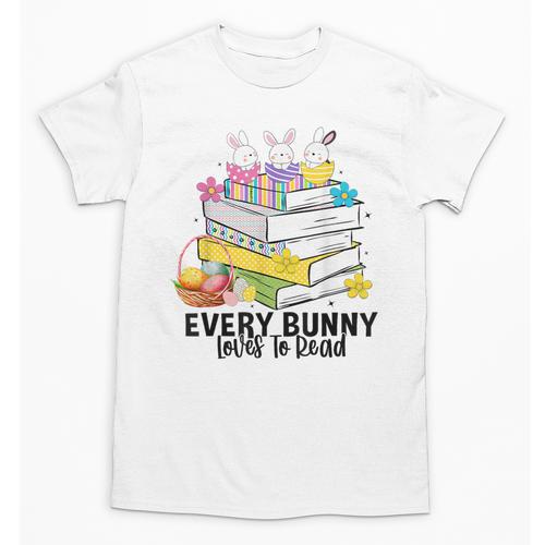 Every Bunny Loves To Read Easter Cute Reading Books Lover Unisex T-Shirt - Bookorys DE