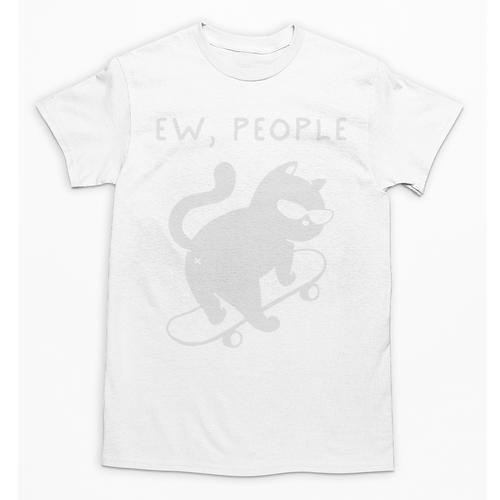 Ew People Cat Skateboard Introvert Sarcastic Humor Unisex T-Shirt - Raresse
