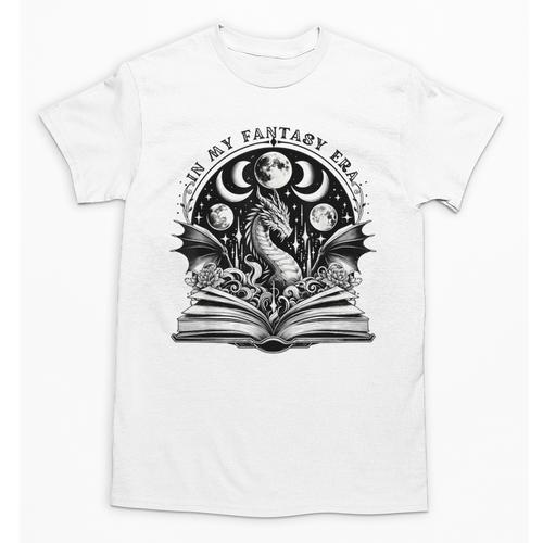 In My Fantasy Era Books Dragon & Moon Bookish Bookworm Unisex T-Shirt - Bookorys CA