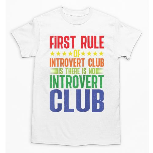 First Rule Of Introvert Club Is There Is No Introvert Club Raglan Baseball Tee Unisex T-Shirt - Raresse