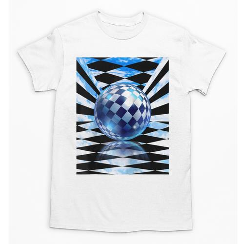 Frutiger Aero Aesthetic Tech Checkered Room Orb Sky Raglan Baseball Tee Unisex T-Shirt - Figerry