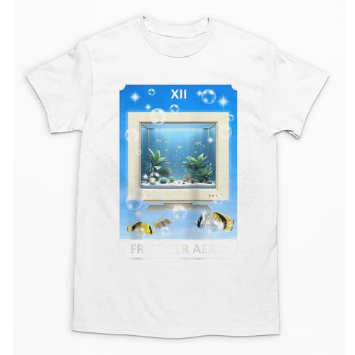 Frutiger Aero Aesthetic Tech Computer Aquarium Tarot Card Raglan Baseball Tee Unisex T-Shirt - Figerry