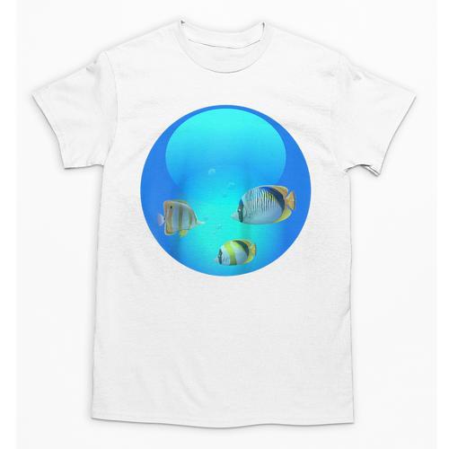 Frutiger Aero Aesthetic Tech Orb Fishes Raglan Baseball Tee Unisex T-Shirt - Figerry