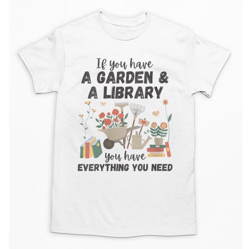 Gardening & Library Lover Books Reading Plants Cute Unisex T-Shirt - Bookorys