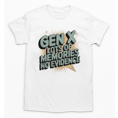 Gen X Lots Of Memories No Evidence Nostalgia Throwback Quote Premium Tri-Blend Unisex T-Shirt - Figerry