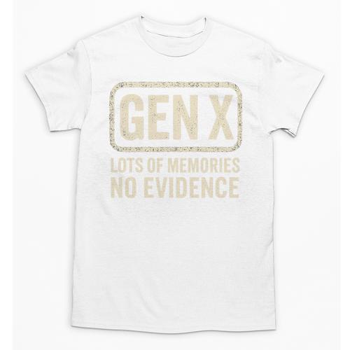 Gen X Lots Of Memories No Evidence Retro Nostalgia Premium Tri-Blend Unisex T-Shirt - Figerry