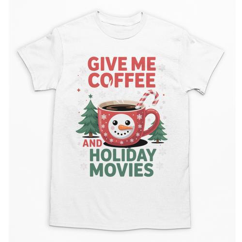 Give Me Coffee And Holiday Movies Introvert Christmas Unisex T-Shirt - Raresse