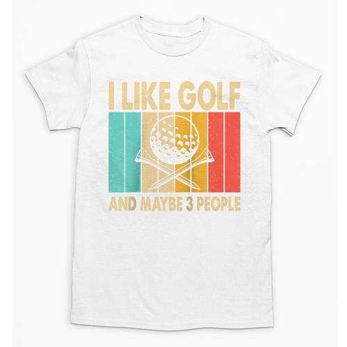 I Like Golf And Maybe 3 People Introvert Raglan Baseball Tee Unisex T-Shirt - Raresse