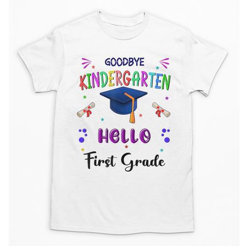 Goodbye Kindergarten Graduation Class 2025 1st Grade Kids Unisex T-Shirt - Best Gift Smart