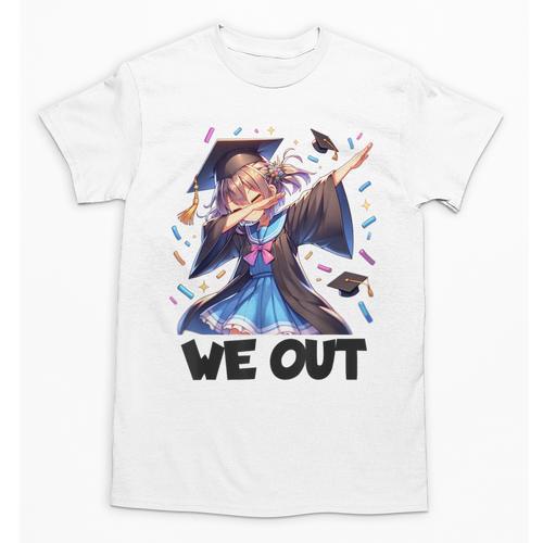 We Out Graduate Dabbing Anime Girl Grad Graduation Unisex T-Shirt - Best Gift Smart