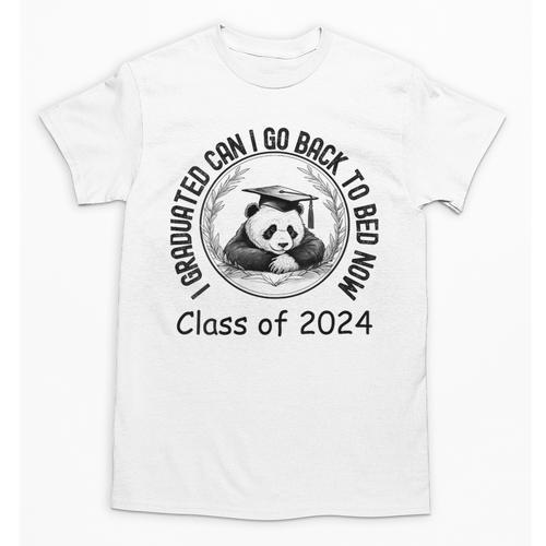I Graduated Can I Go Back To Bed Now 2024 Graduation Panda Unisex T-Shirt - Best Gift Smart