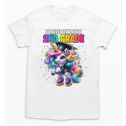Graduation 2nd Grade Unicorn Roller Skate Girls Grad Unisex T-Shirt - Best Gift Smart