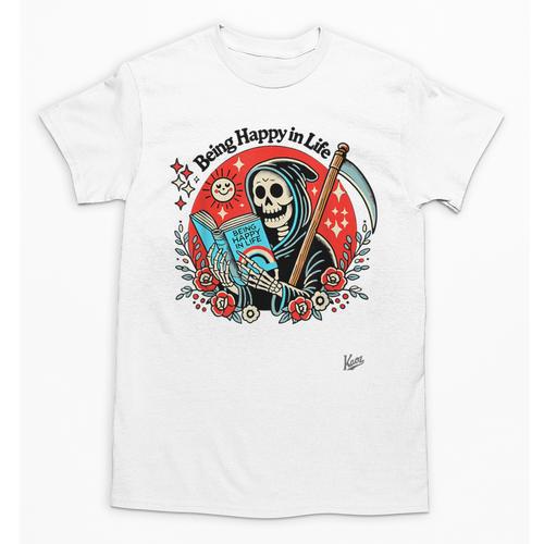 Grim Reaper Reads a Book Unisex T-Shirt - Bookorys CA