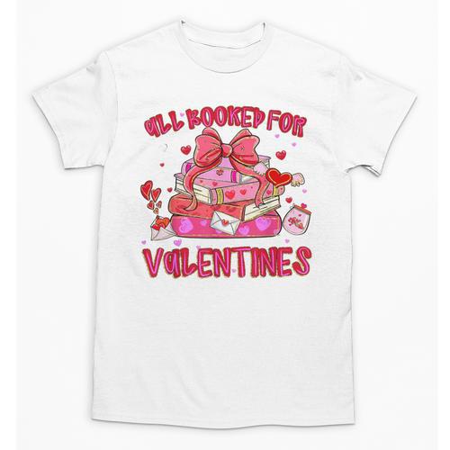 Groovy All Booked For Valentines Books Pink Coquette Bow Unisex T-Shirt - Bookorys DE