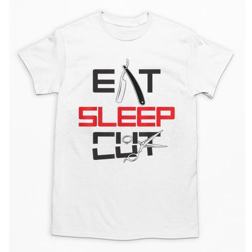 Haircutter Barber Eat Sleep Cut Barbering Graduation Unisex T-Shirt - Best Gift Smart