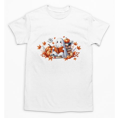 Halloween Book Lover Ghost Witch Books & Pumpkins Unisex T-Shirt - Bookorys