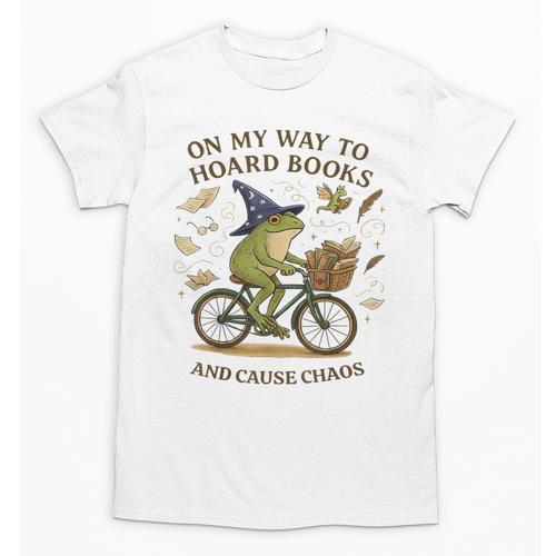 On My Way To Hoard Frog Books And Cause Cottagecore Chaos Unisex T-Shirt - Bookorys