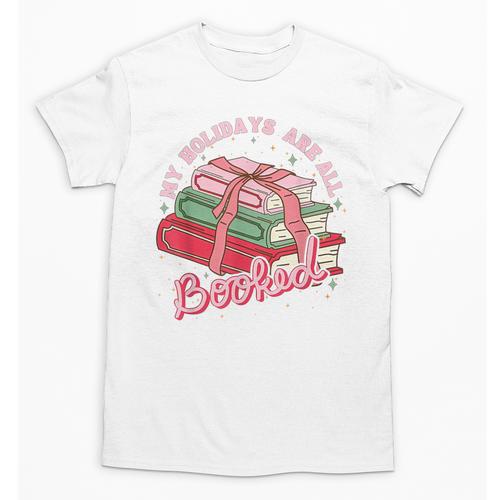 My Holidays Are All Booked Christmas Reading Books Bookish Unisex T-Shirt - Bookorys CA