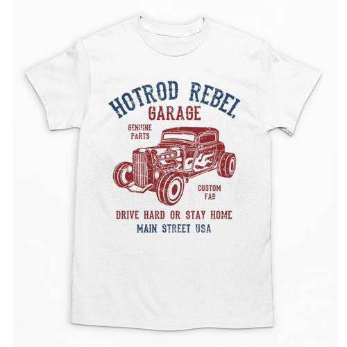 Hotrod Rebel Automotive Nostalgia Old Car Distressed Premium Tri-Blend Unisex T-Shirt - Figerry